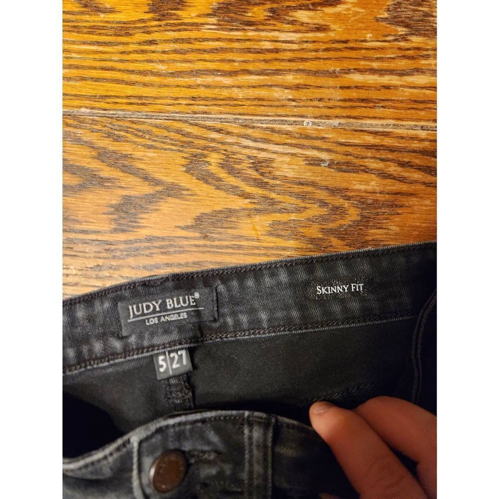 Judy Blue Leopard Patch Mid Rise black Skinny jeans sz 5/27 - Picture 3 of 4
